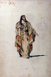 Simson-asu Camille Saint Saensin (Saint-Saens) oopperaan "" Samson ja Dalila". 1877 tekijältä Unknown artist