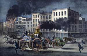 Kohtaus amerikkalaisten palomiesten arjesta tekijältä Unknown artist