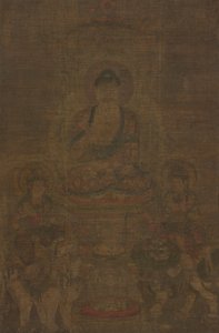 Shakyamuni Triad: Buddha, mukana Manjushri ja Samantabhadra tekijältä Unknown artist