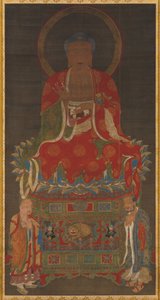 Shakyamuni Triad: Buddha, mukana Manjushri ja Samantabhadra tekijältä Unknown artist