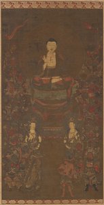 Shakyamuni kuudentoista hyväntahtoisen jumalan kanssa tekijältä Unknown artist