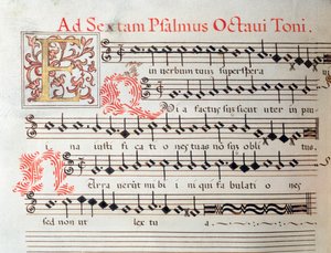 Giovanni Giacomo Gastoldin pyhän teoksen nuottisivu tekijältä Unknown artist