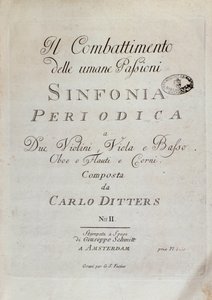 Karl Ditters von Dittersdorfin Periodic Symphony (The Combat of Human Passions) nuotit tekijältä Unknown artist