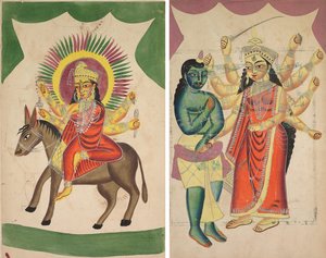 Sheetaladevi: Isorokkojumalatar (recto); Durga (käänteinen) tekijältä Unknown artist