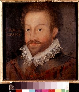 Sir Francis Drake, Jodocus Hondiukselle kuuluvan kaiverruksen jälkeen, n. 1583 tekijältä Unknown artist