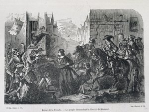 Sling Scene - Ihmiset, jotka vaativat Brouselin vapautta vuonna 1648 tekijältä Unknown artist