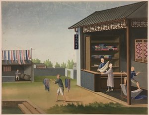 Kankaan kehrääminen, teelehtien valmistaminen, silkin valmistaminen. tekijältä Unknown artist