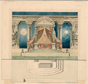 Lavastus, alttari Egyptin temppelissä tekijältä Unknown artist