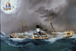 Höyrylaiva myrskyssä. tekijältä Unknown artist
