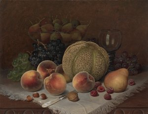 Asetelma cantaloupen kanssa tekijältä Unknown artist