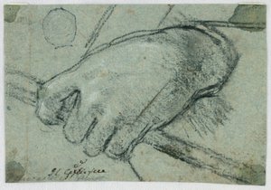Tutkimus: Vasen käsi, joka kantaa keppiä tekijältä Unknown artist