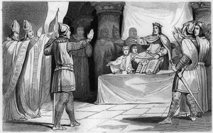 Ludvig 1. hurskaan eli Debonnairen jälkeläinen, 816: lännen keisari tekijältä Unknown artist