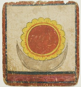 Aurinko, Kuu ja Lootus Lootuksen valtaistuimella, vihkimyskorttisarjasta (Tsakali). tekijältä Unknown artist