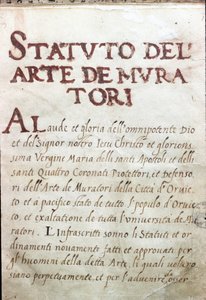 Table des Corporations, Italian Orvieton kaupungin maconien asema tekijältä Unknown artist