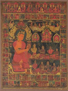 Thangka Bejeweled Buddha -saarnaamisen kanssa tekijältä Unknown artist