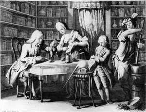 Apteekkari. 1800-luvun kaiverrus. tekijältä Unknown artist