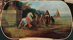 Hevosten uiminen, 1701-1800 (öljy kankaalle). tekijältä Unknown artist