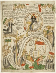 Karitsa vastaanottamassa sinetöityä kirjaa, Folio C Apokalypsista tekijältä Unknown artist