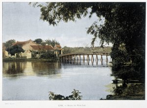Pieni järvi Hanoissa - "" Around the World" -kirjassa, 1800-luvun lopulla. tekijältä Unknown artist