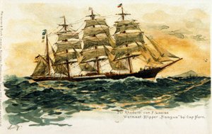 Pisagua-leike Cape Hornissa. 1800-luvun kuvitus tekijältä Unknown artist