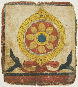 Lain pyörä (Dharmachakra), vihkimiskorttisarjasta (Tsakali). tekijältä Unknown artist