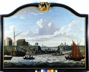 Zierikzeen pato. Anonyymi maalaus 1700-luvulta. Zierikzee Wastenday Siloten, Duiveland tekijältä Unknown artist