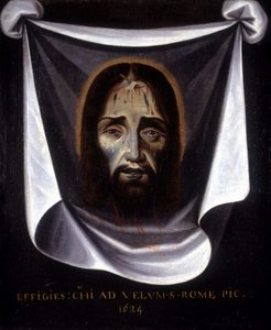 Rooman Pyhän Sylvestren kirkossa säilytetystä kankaasta maalattu Kristus-kuva tekijältä Unknown artist