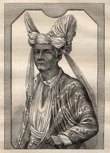 Kapteeni Etienne Marchandin (1755-1793) retkikunta maailman ympäri (1790-1792): muotokuva Timor-saaren (Indonesian saaristo) kuninkaasta - kuva otettu teoksesta "1700-luvun suuret merenkulkijat" tekijältä Unknown artist