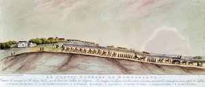 Hautaussaattue Bonapartesta St. Helenelle. 1821. tekijältä Unknown artist