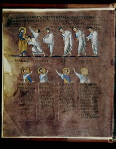 Violetti Codex Rossanensis, 6. vuosisata (käsikirjoitus). tekijältä Unknown artist