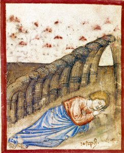 Joosefin, Jaakobin pojan visio Miniatyyri otettu Codex 212:sta (tai Paduan Codex tai Bible of Padova) 1390-1400 Rovigo, Accademia dei Concordi tekijältä Unknown artist