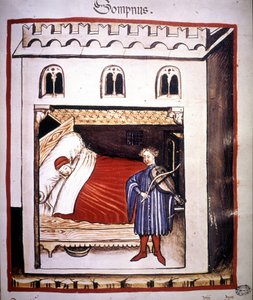 1300-luvun lääketieteen traktaatti "Tacuinum sanitatis": uni. tekijältä Unknown artist