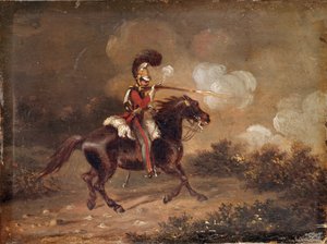 Ensimmäisen henkivartijan sotilas ampuu karabiinia tekijältä Unknown artist