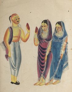 Vaishnava-harrastaja kahden naisen kanssa tekijältä Unknown artist