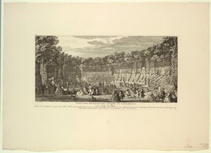Versailles, puutarhan lehdot, juhlasali tekijältä Unknown artist