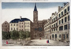 Näkymä Strasbourgin katedraalille 1700-luvulla. tekijältä Unknown artist