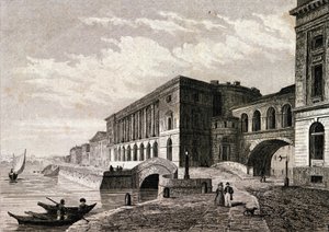 Näkymä Pietarin teatterista vuonna 1828. tekijältä Unknown artist