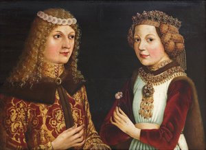 Hääkuva Ladislaus Postuumisesta (Ladislas de Habsbourg dit le Posthume) (1440-1457) ja Magdalena Valois
