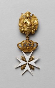 Maltan risti tai Pyhän Johanneksen risti (Malta tai Pyhän Johanneksen ritarikunta, joka tunnetaan nimellä sairaalan tai sairaalahoitajien veljeskunta) - Maria Fjodorovnan (Marie Fedorovna) Maltan risti - Kunniamerkit, kunniamerkit ja mitalit, 1700-luvun lo tekijältä Unknown artist
