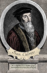 ranskalaisen uskonnonuudistajan ja kirjailijan Jean Calvinin (1509-1564) muotokuva. tekijältä Unknown artist