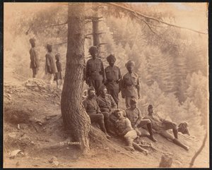 Brittiläiset upseerit ja muut intialaiset, 32. pioneers Afganistanissa tekijältä Unknown photographer