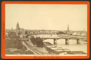 Saksa, Hessen, Frankfurt am Main ja Sachsenhausen, julkaisija C. Hertel, Mainz. tekijältä Unknown photographer