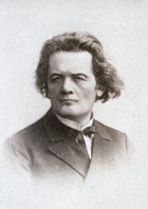 Puolipitkä muotokuva kuuluisasta venäläisestä pianistista ja säveltäjästä Anton Grigorevic Rubinsteinista. tekijältä Unknown photographer