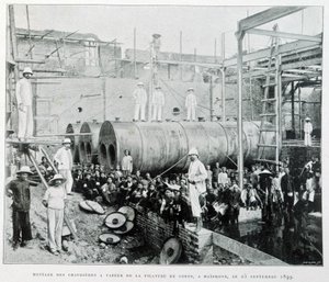 Höyrykattiloiden asennus Haiphong-puuvillakehruusta 25.9.1899 - Robert Dubois