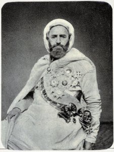 Muotokuva Abd-el-Kaderista (Abd El-Kader) vuonna 1875 - valokuva. tekijältä Unknown photographer