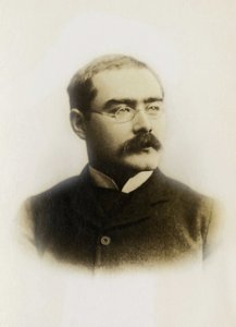 Rudyard Kiplingin (1865-1936), englantilaisen kirjailijan muotokuva. tekijältä Unknown photographer