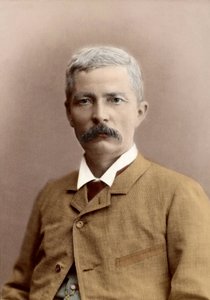 Muotokuva Sir Henry Morton Stanleysta (s. John Rowlands) (1841-1904), walesilainen toimittaja ja tutkimusmatkailija. myöhempää väritystä tekijältä Unknown photographer