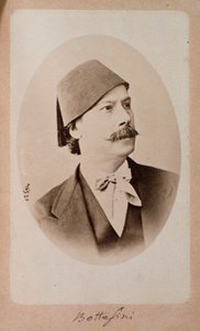 Muotokuva italialaisesta kapellimestari, kontrabassomuusikko ja säveltäjä Giovanni Bottesini (1821-1889) Valokuva. 1800-luvun Bologna, kansalaismusiikkibibliografinen museo tekijältä Unknown photographer