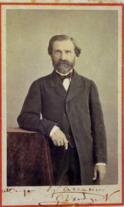 Muotokuva italialaisesta säveltäjästä Giuseppe Verdistä (1813 - 1901).