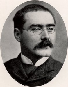 Rudyard Kipling (1865-1936) englantilainen toimittaja, kirjailija ja runoilija (painettu) tekijältä Unknown photographer